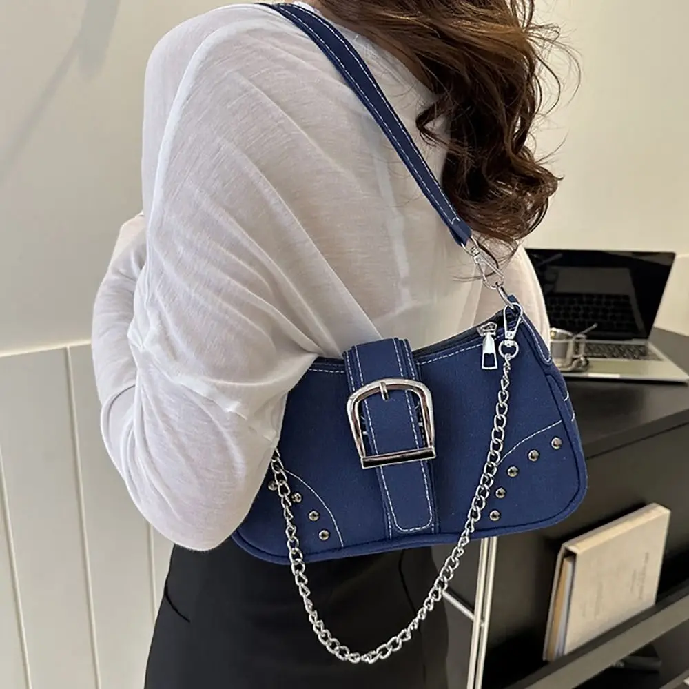 

Canvas Shoulder Bag Vintage Cowboy Style Urban Simplicity Handbag Underarm Bag Women Girls