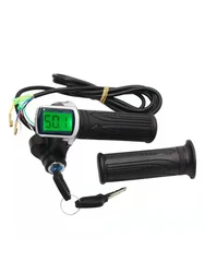 Electric Bike Twist Grip Throttle with LCD Battery Display and Power Indicator (48V)