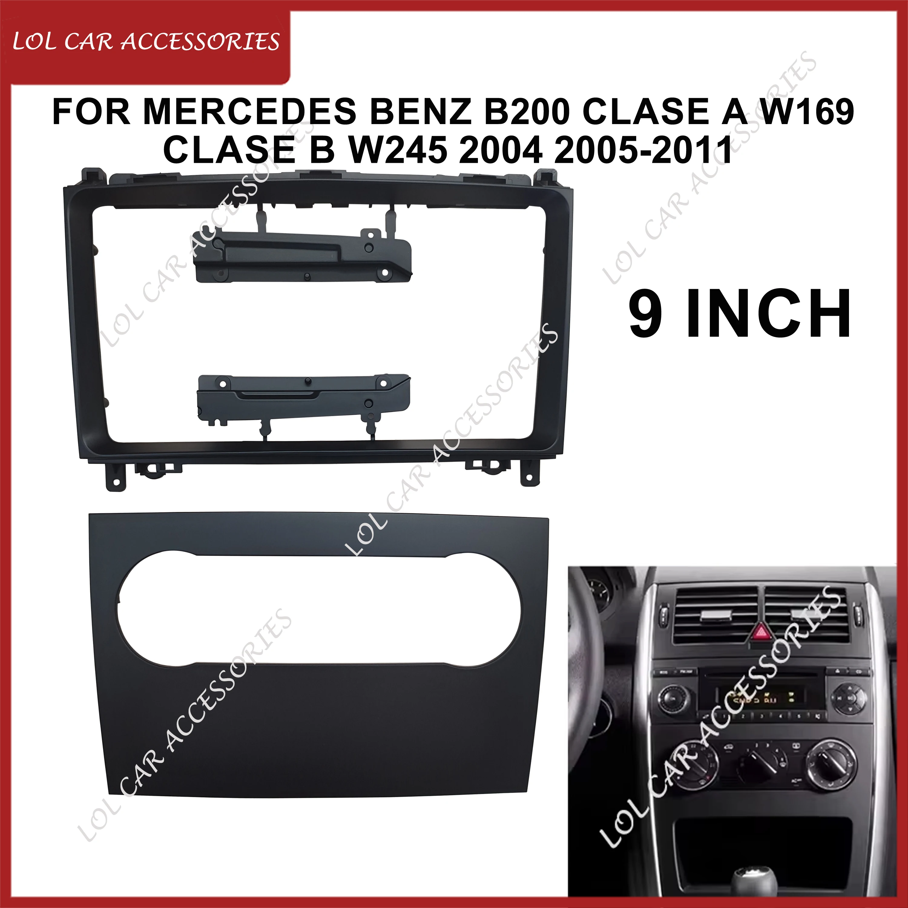 Set Tappetini Anteriori In Velluto Per Mercedes A W169 (2004-11) E B W245 (2004-11) | 2 Pezzi Su Misura Con Rinforzo