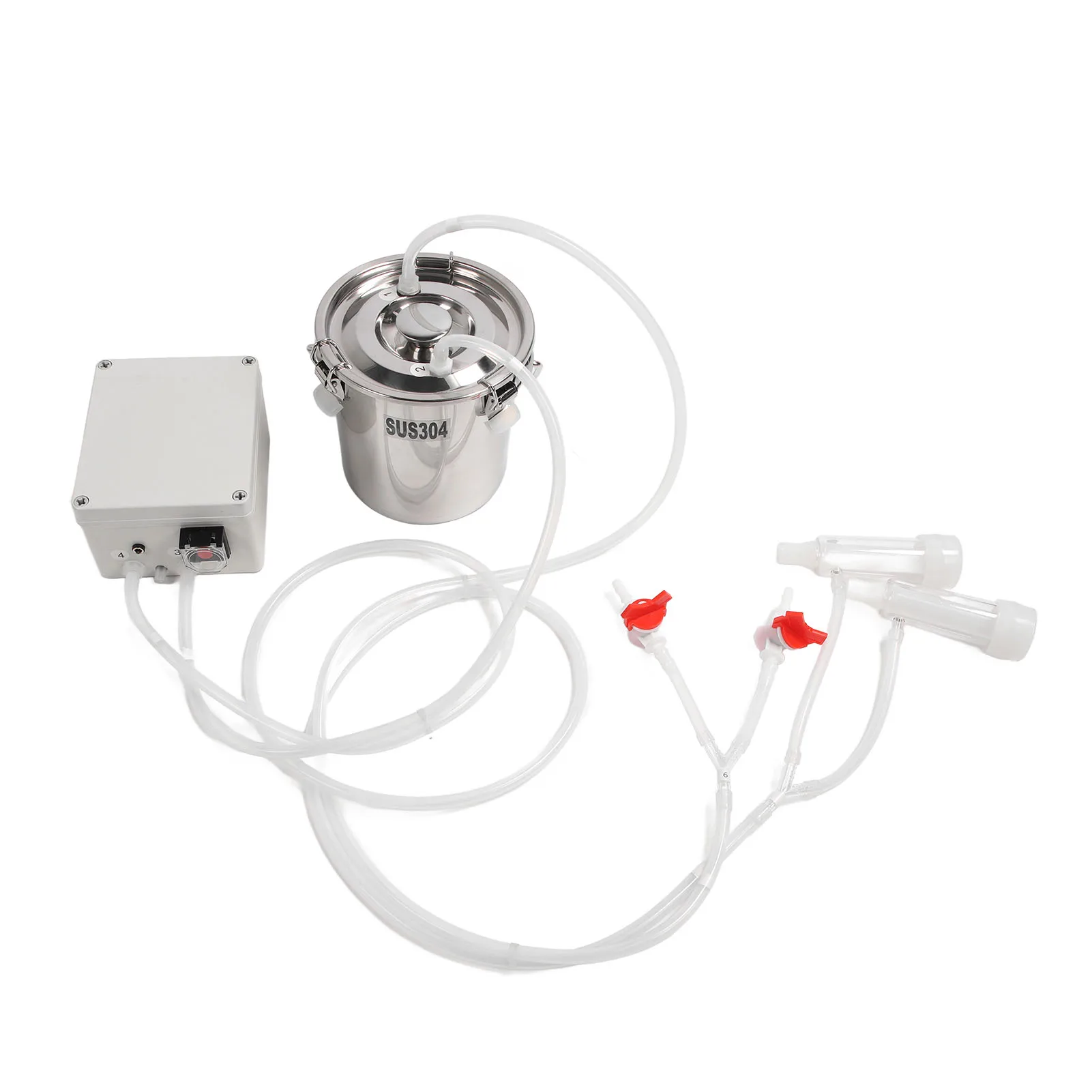 3L Electric Milker Hands Stainless Steel Bucket Silicone Cup Tube Portable Impulse Milking Machine Electric Milking Machine