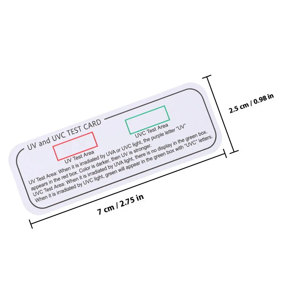 5Pcs Uv 테스트 카드 Uvc Uva 라이트 식별 스트립 휴대용 전문 소독 상자 테스트 용지 Uv 교정
