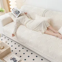 New Sofa Cushion Plush Cushion Solid Color Plush Embroidery Sofa Cushion Non-slip Sofa Cover Cloth Back Cover 2