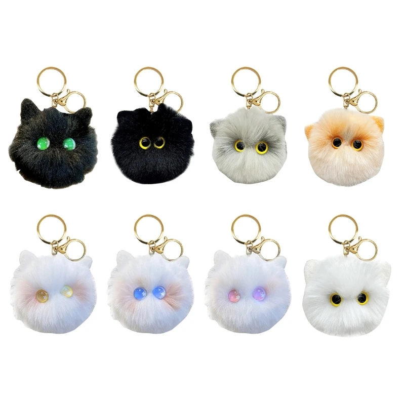 

Keychain Cute-Fluffy Plush Keychains Women Girl Bags Wallet Ornament Keyrings Car Key Ring Gift DropShipping