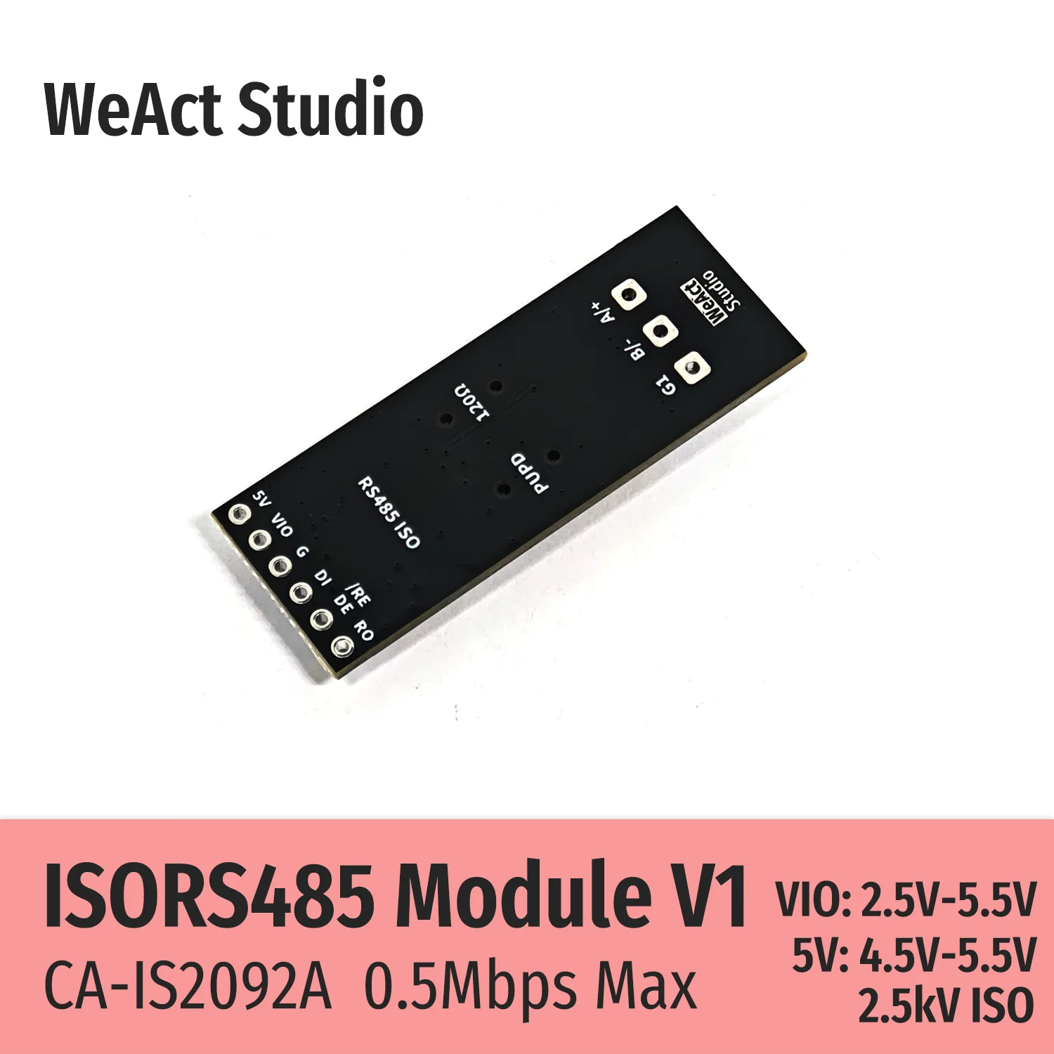 WeAct ISORS485 모듈 V1 CA-IS2092A 0.5Mbps 2.5kV 절연 2.5-5.5V I/O RS485 트랜시버 보드 Uart to 485