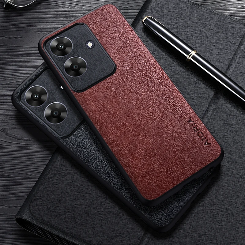 Luxury Leather Business Phone Case with Simple Design