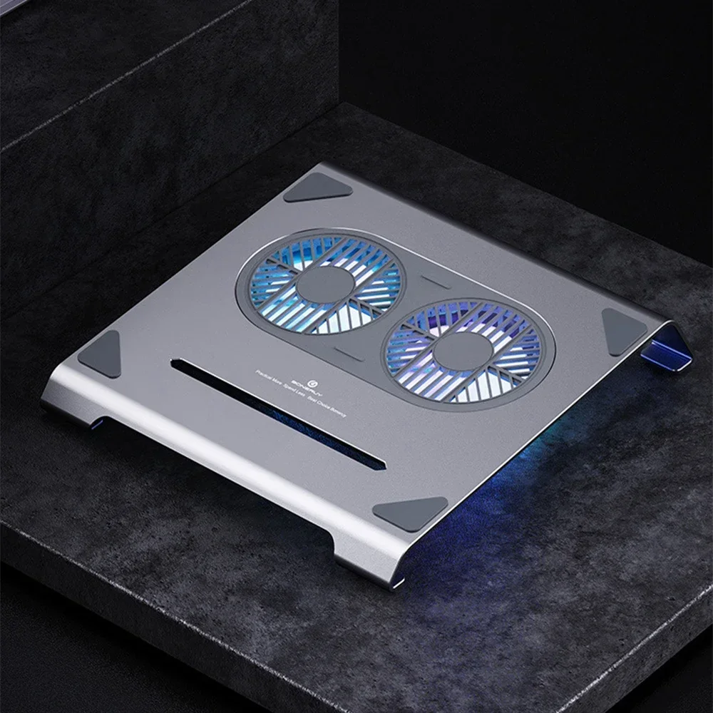 Almofada de Refrigeração para Laptop Suporte de Alumínio com Fans e Porta Usb para Mac Notebook Computador - Imagem 5