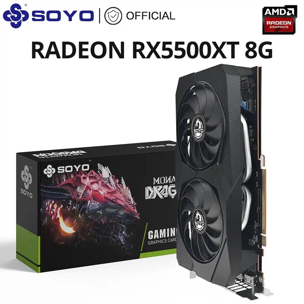 SOYO AMD Radeon RX5500XT RX5500 8G Graphics Card GDDR6 Memory New