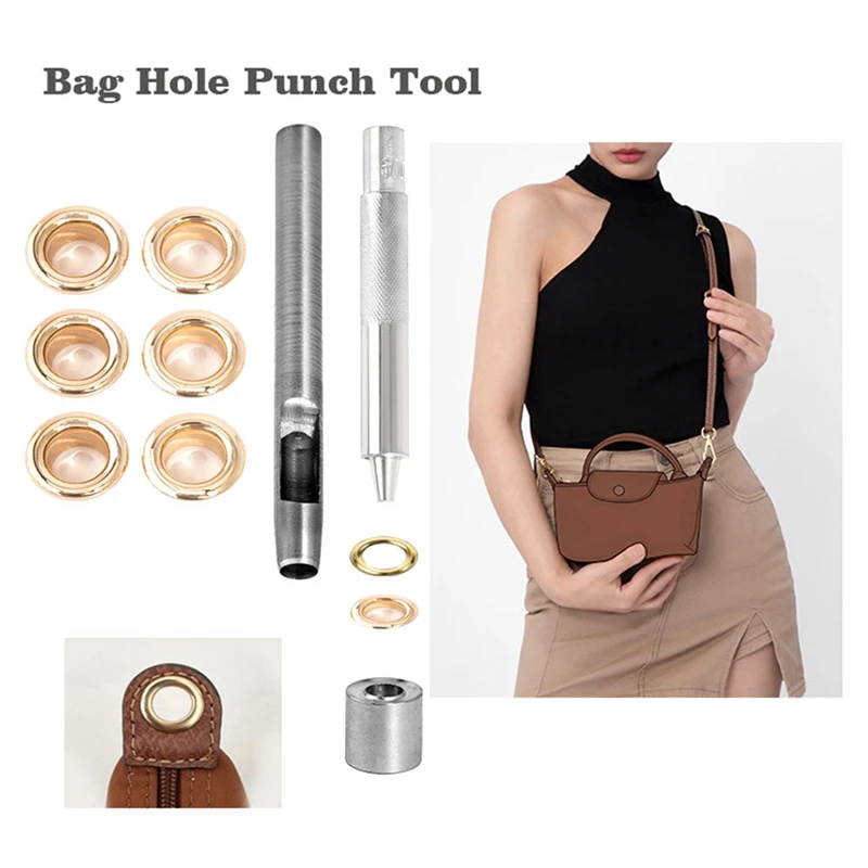 1 Set Of Hole Punch Tool Metal Eyelet Installation For Bag Hole Cloth Fabric Canvas Garment Diameter 12Mm Durable Easy Install