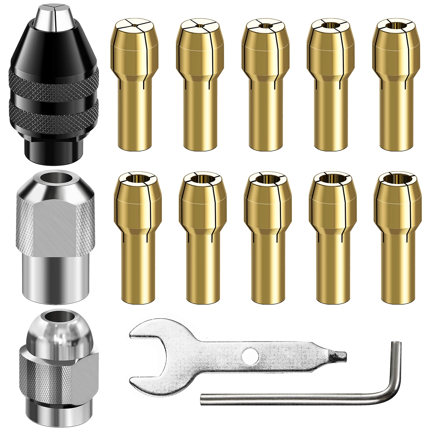 Keyless Chuck1/32" to 1/8" Replacement 4486 and 4485 Drill Keyless Chuck Shank Rotary Tool Quick Change Adapter Kit Compatible