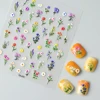 Wildflowers 5D Nail Stickers Embossed Nails Decals Self Adhesive Sliders For Women Decoration 1