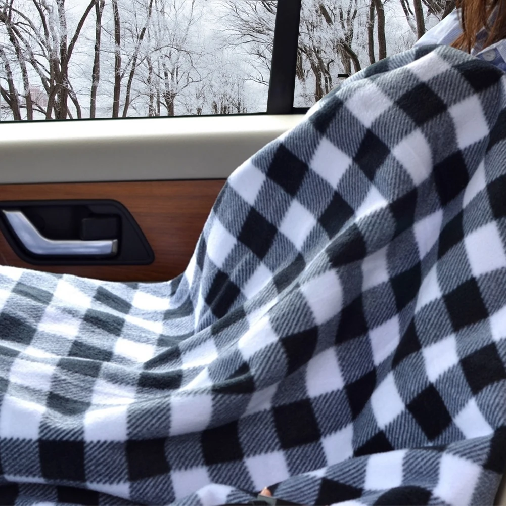 145*100cm Lattice Energy Saving Warm 12V Car Heating Blanket car heated blanket Autumn And Winter Electric Blanket Car Accessories