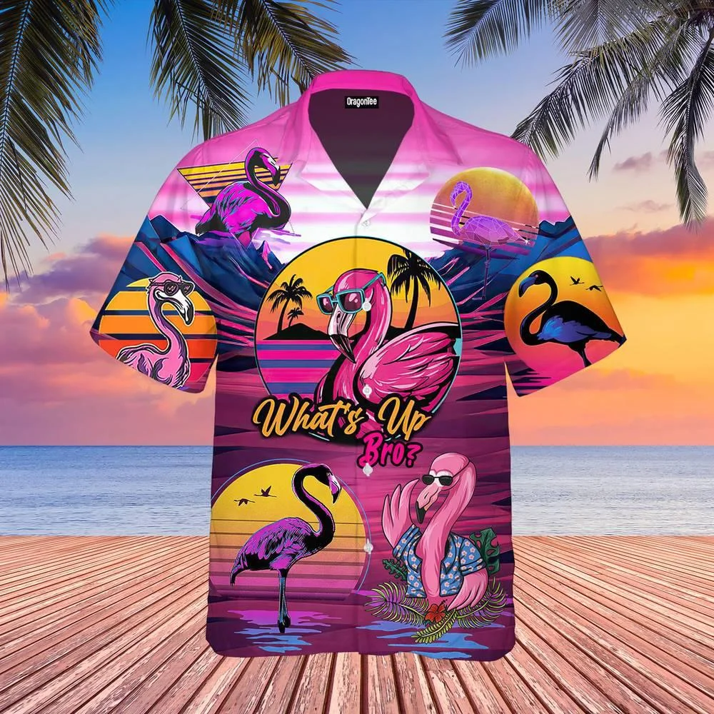 Summer Hot Sale Hawaiian Shirt for Men 3d Cartoon Flamingo Men's Shirt Beach Oversized Funny Men's Clothing Fashion Short Sleeve