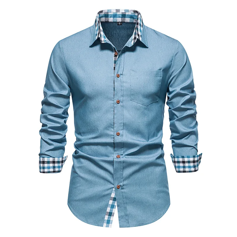 2022 Autumn New Men's Casual Formal Shirt Button Up Shirt Long Sleeve Denim Work Shirt long short sleeve shirt Shirts