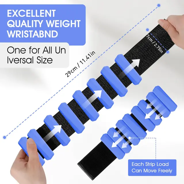 Wrist Ankle Weights Wearable Adjustable Arm Leg Weights Bangles Weighted Pilates Weight Bracelet for Yoga Barre Walking Gym