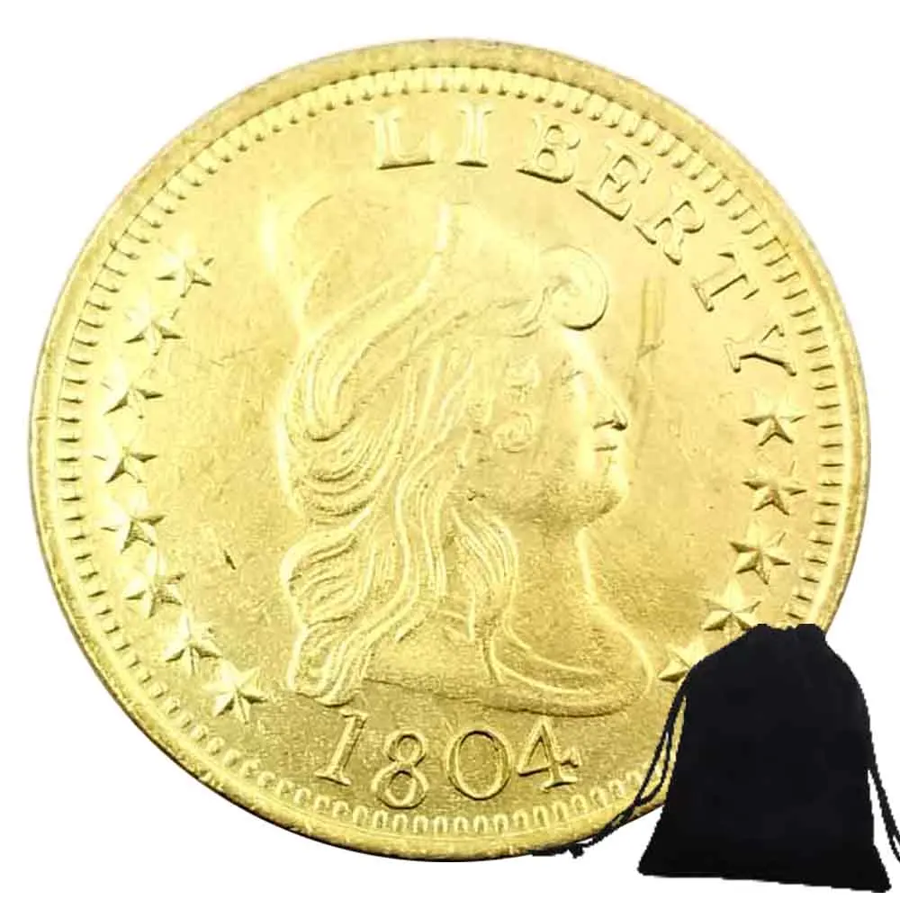 

1804 Luxury Historical US Liberty Funny Couple Art Coin/Nightclub Decision Coin/Good Luck Commemorative Pocket Coin+Gift Bag
