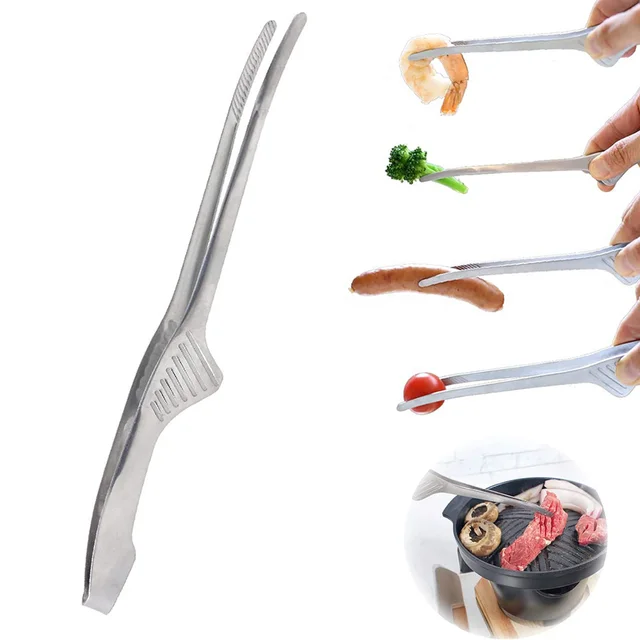 Bbq Étel Fogók Rozsdamentes Acél Barbecue Klipek Kültéri Főzés Grillezés Nélküli Steak Bilincs Sütőszerszám Konyhai Kiegészítők - Image 2