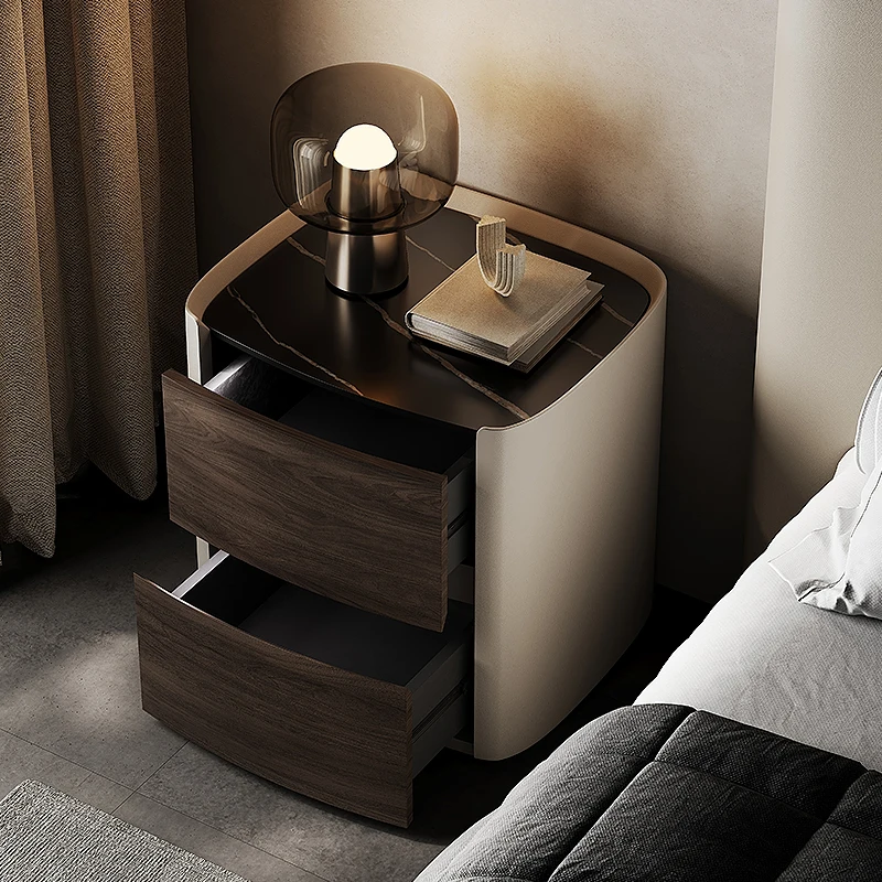 Luxury Simple Night Table Modern Storage Italian Style Nightstand Exquisite Trendy Mesas De Noches Dormitorio Bedroom Furniture
