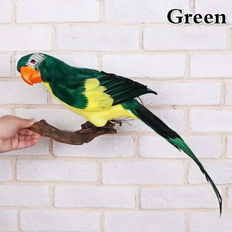 Gefälschte Tier Vogel Garten Requisiten Marke Neue Kreative 45 cm Simulierte Papagei Handgemachte Ara Schaum Feder Rasen Statue Ornamente – Detail 5