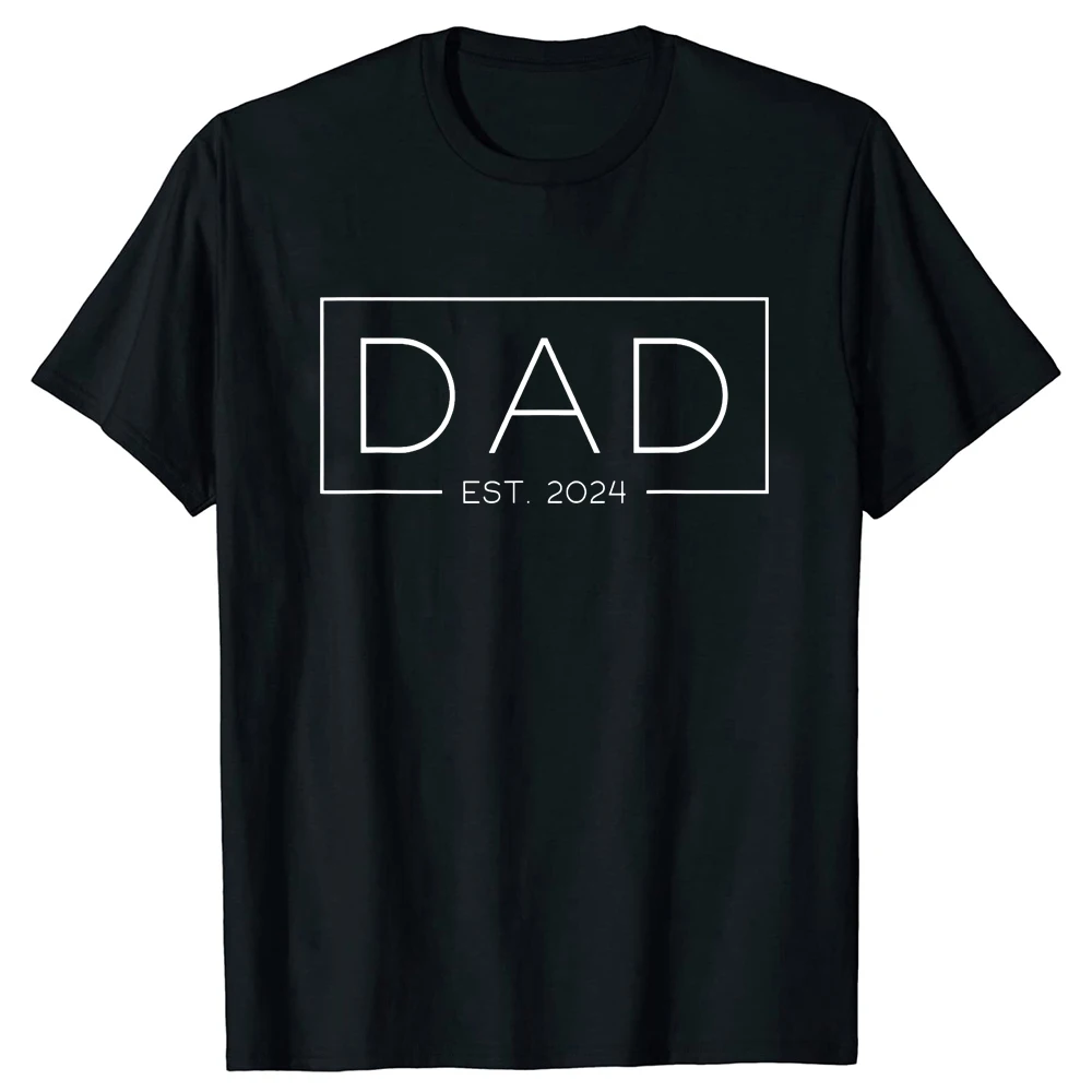 Est Attendre Bébé T-shirts D'été Style Graphique Coton Streetwear Père 2024 Nouveau Papa Cadeaux Papa T-shirt Vêtements Pour Hommes_voghion.com