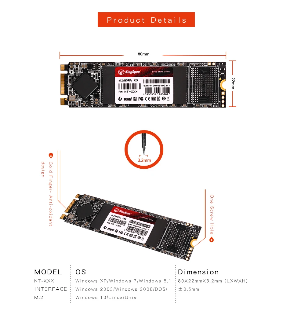 Disque Dur Interne SSD 256 Go M2SATA