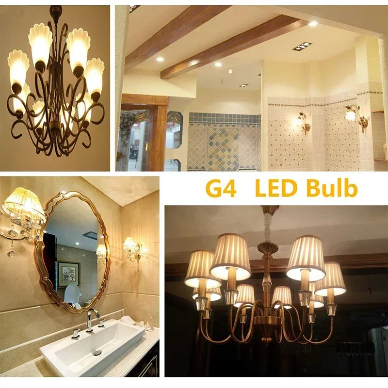 5 Pack G4 Cob Led Bulb Mini 12V DC 1.5W Equivalent 10W 15W T3 Halogen Lamp JC Bi-Pin Base for Indoor Outdoor Landscape Lighting