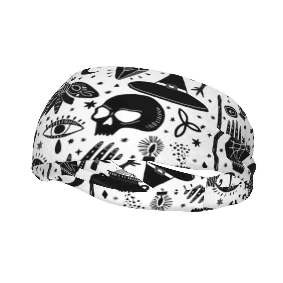 

Witchcraft Magic Witch Pattern Headband Bandage Hair Band Yoga Running Sweatband Sports Safety for Women