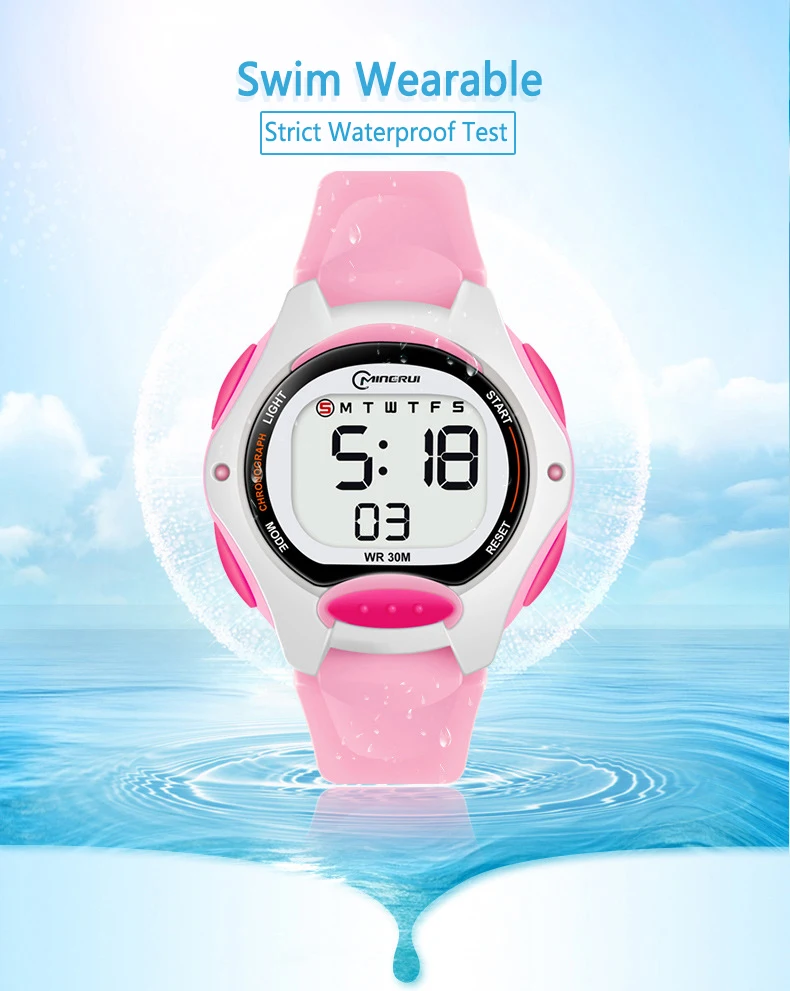 Kids Sport Watches Alarm Stopwatch Children Digital Watch For Boys Girls 30M Waterproof Military Student Electronic Wristwatch 6