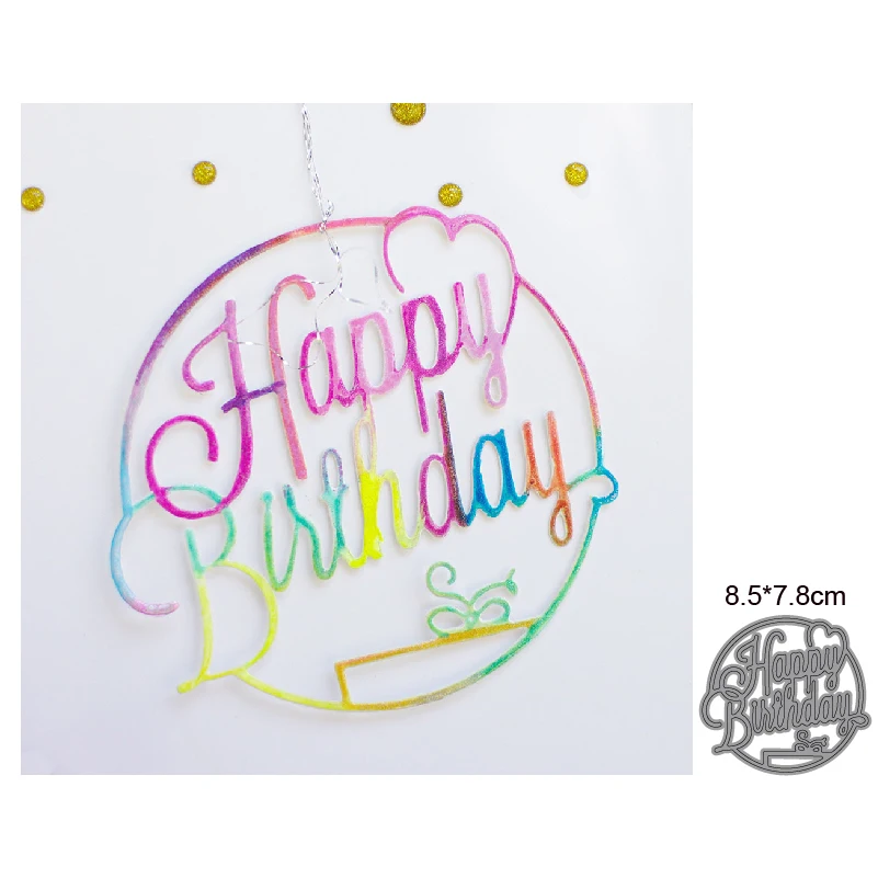 Metal Cutting Dies Happy Birthday Crafts Die Mold Stencil For Diy
