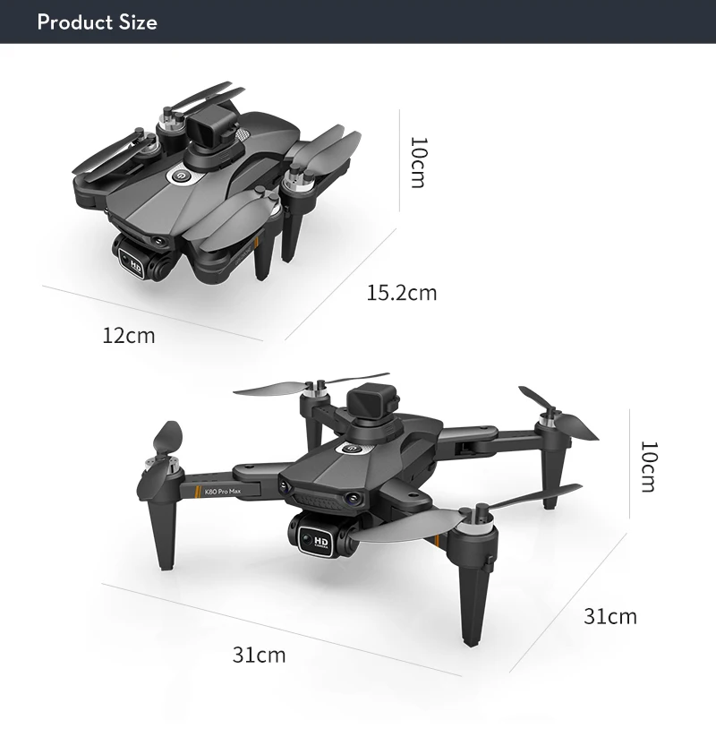 K80 PRO MAX Drone, turn on the follow function, you can automatically follow the controller . at the same time turn