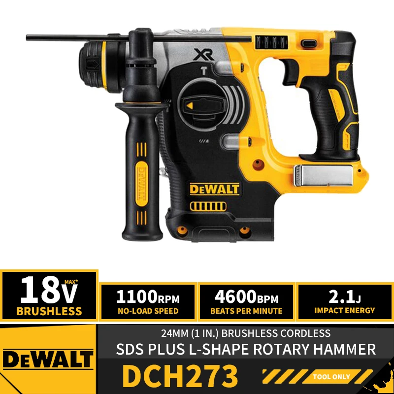 男女兼用 DEWALT 20V MAX XR Rotary Hammer, SDS Plus, L-Shape, On-Board Dust  Extractor, 1-Inch (DCH273P2DHO)
