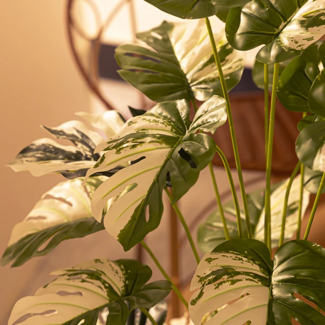 センチメートルフォーク熱帯モンステラ大型人工植物偽カメ葉