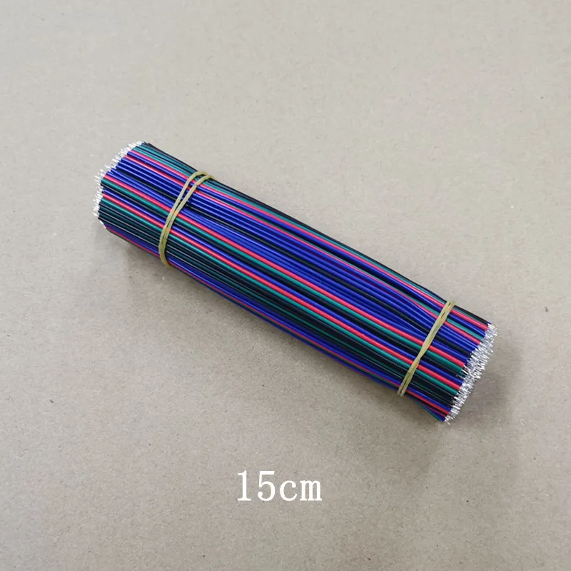 100 개/몫 4p Abreast 라인 22AWG 100mm 150MM 200mm 길이 LED 라인 연결 주석 도금 와이어 4Pin 전자 와이어 용접