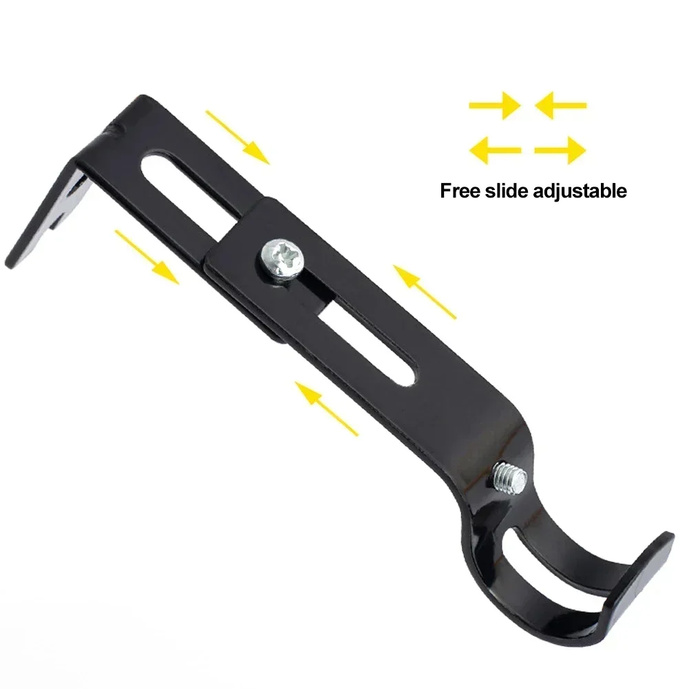 Description Picture 6 of item2Pcs Extendable Durable Curtain Rod Support With Screws Portable Wall-mounted Curtain Rod Bracket Adjustable Hanging Hook