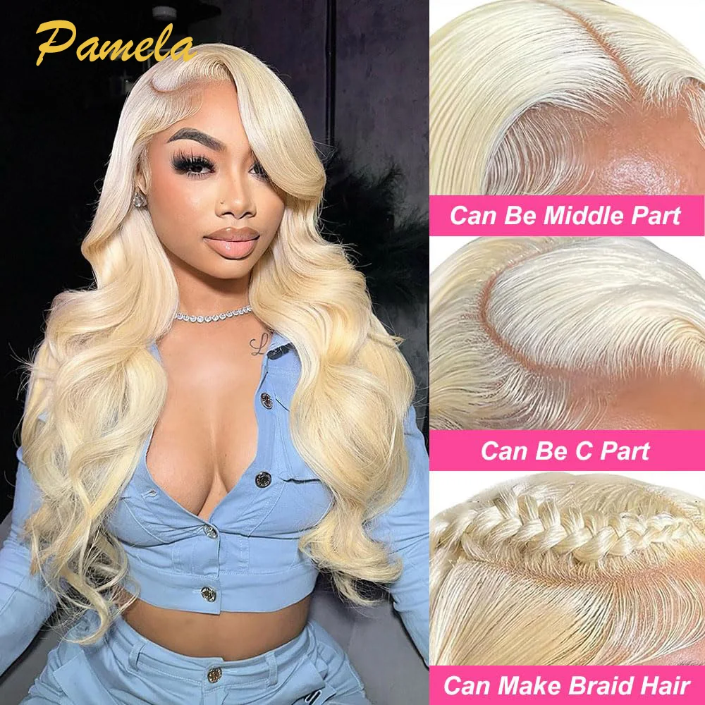 613 Blonde Human Hair Body Wave 13x4 Transparent Lace Front Wigs 613 Human Hair Wigs Ready To Wear For Woman 100% Human Hair Wig