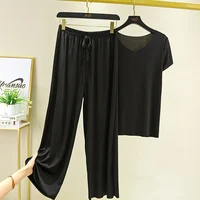Ensemble deux pièces femme : haut et pantalon – Nouvelle collection été 2026 – Tenue décontractée et élégante pour les vacances – Pantalon large 3