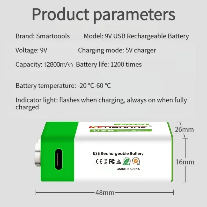 Avtark ũ USB  Ƭ ̿ ͸, RC ︮  ũ 峭, 9V ̿ Ƭ ͸, 12800mAh, 6F22