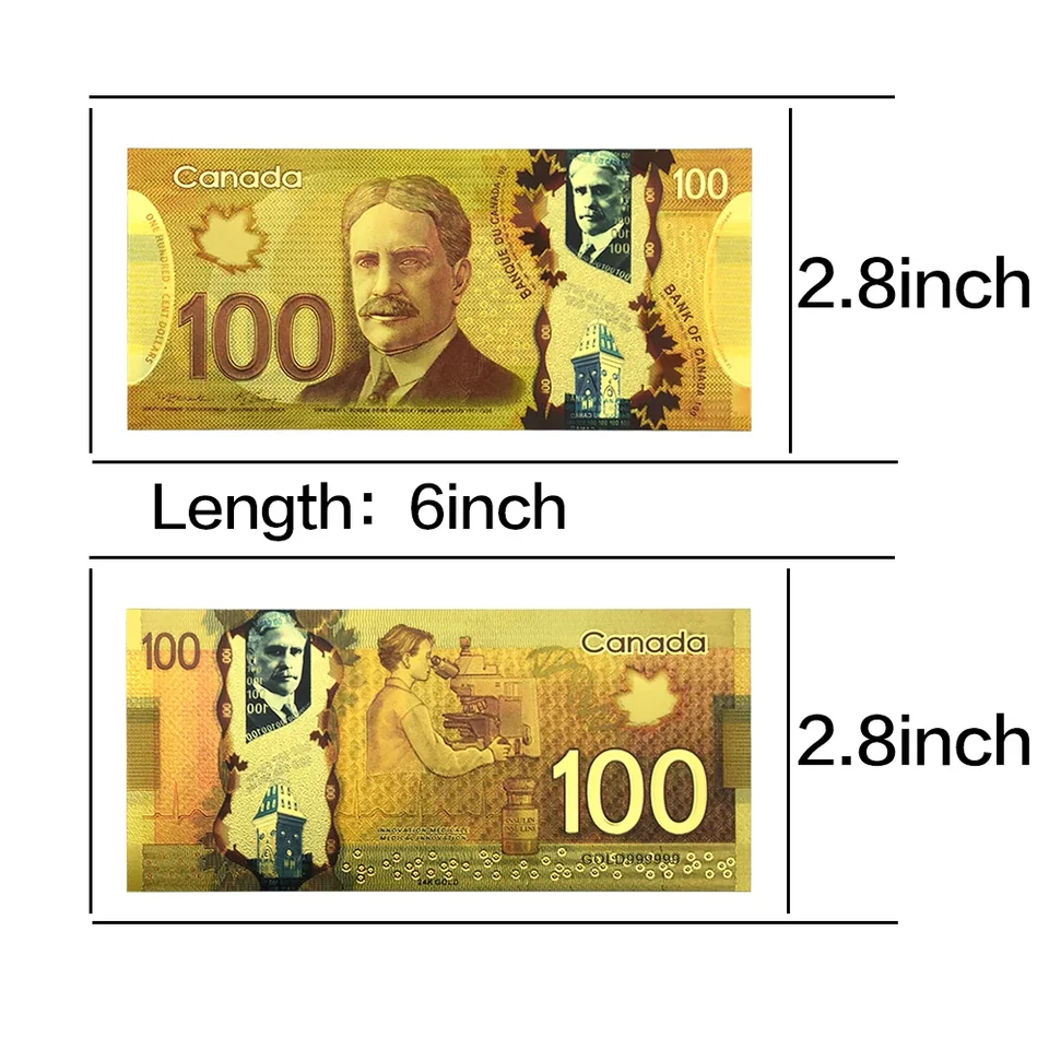 2011 버전 캐나다 달러 100 캐드, 로버트 레이어드, 보든 골드 호일, 지폐 컬렉션, 비즈니스 선물, 10 개 -  AliExpress