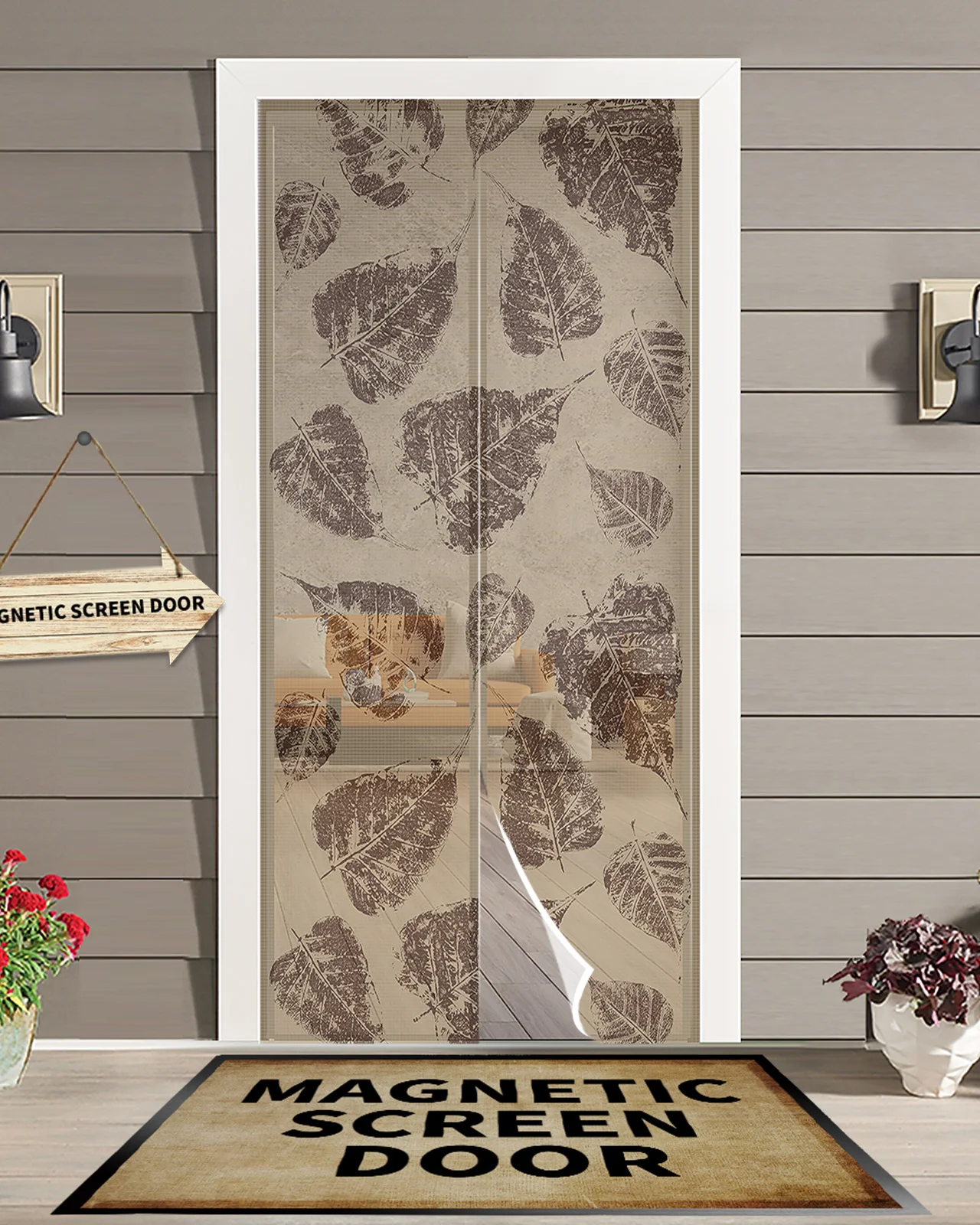 

Vintage Leaves Modern Magnetic Mosquito Door Curtain Anti Mosquito Insect Fly Bug Bedroom Door Curtain