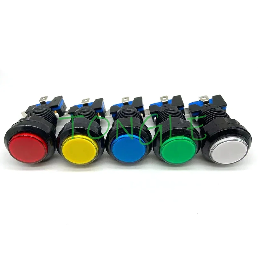 28Mm 24Mm Led 5V Illuminated Light Push Button Black Round Arcade Switch 4Pin Microswitch Coin Game Vending Machine Cabinet Diy