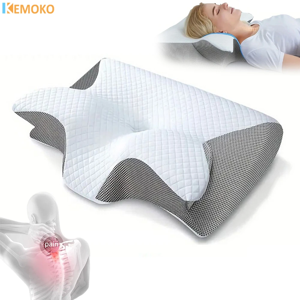 Butterfly Sleep Memory Neck Pillow Comfortable Memory Foam Sleep Pillow Slow Rebound Cervical Orthopedic Neck Massage Bed Pillow