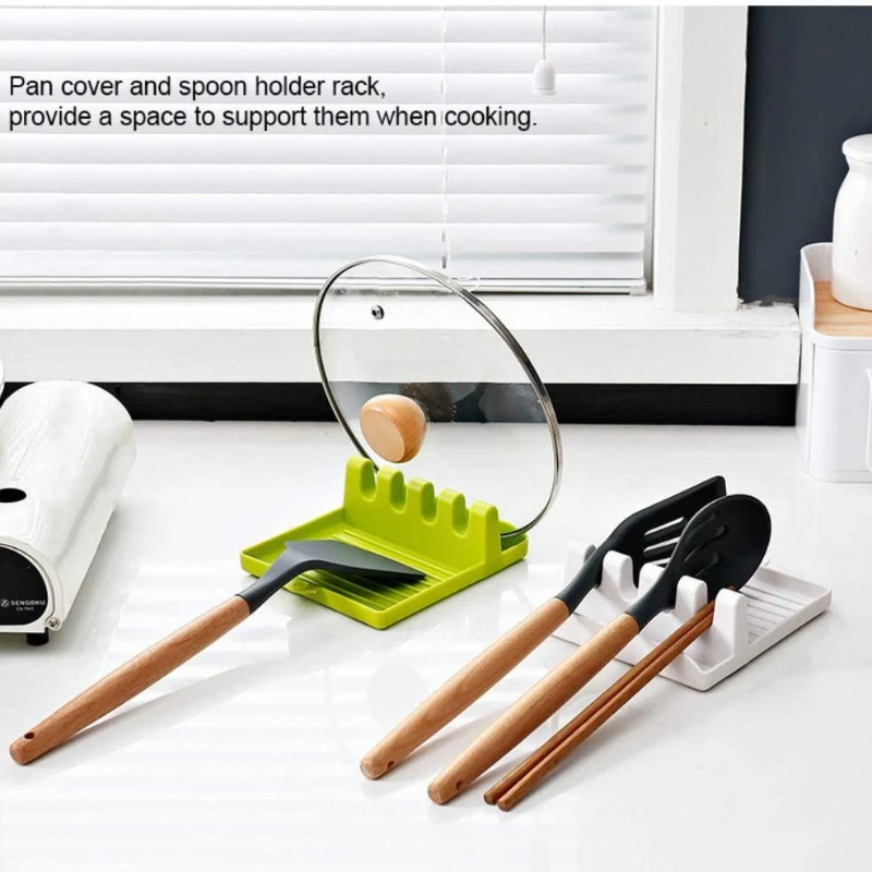 Kitchen Utensil Holder Kitchen Accessories Kitchen Organizer Pot Lid Holder Kitchen Tool Utensil and Spoon Rest with Deep Drip Pad