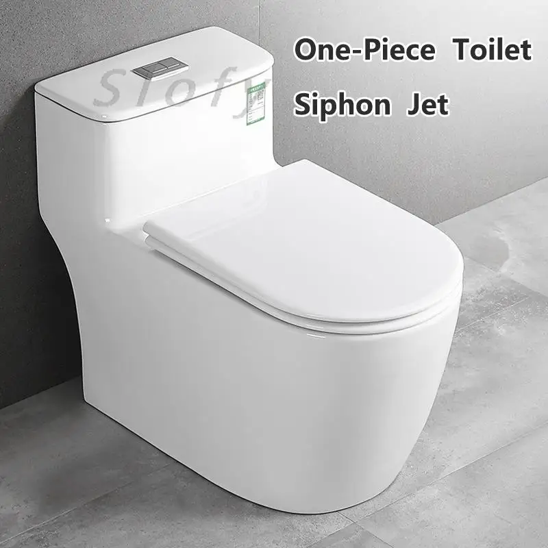 Wc One Piece Modern White Chair Water Toilet Set Coperchio Potente Sciacquone Con Sistema Silenzioso Per Seminterrato Bagno Wc