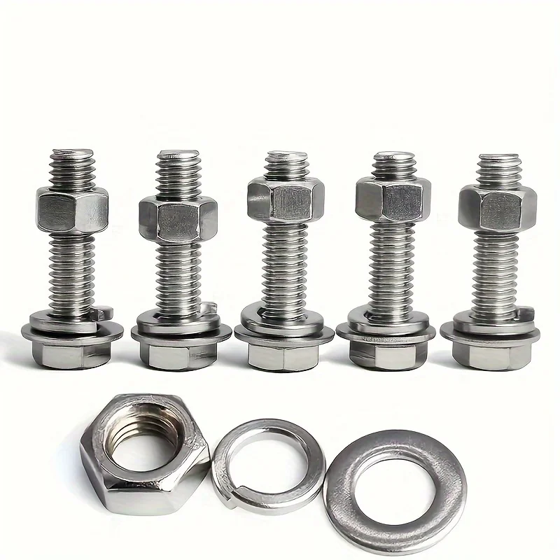 Stainless Steel Hexagon Bolt and Nut Set 120/240-Piece M4/M5 Size