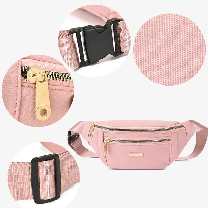 New Women Waist Bags for Women Oxford Leisure Color Chest Bag Shoulder Crossbody Waist Bags Handbags Female Messenger Belt Bags