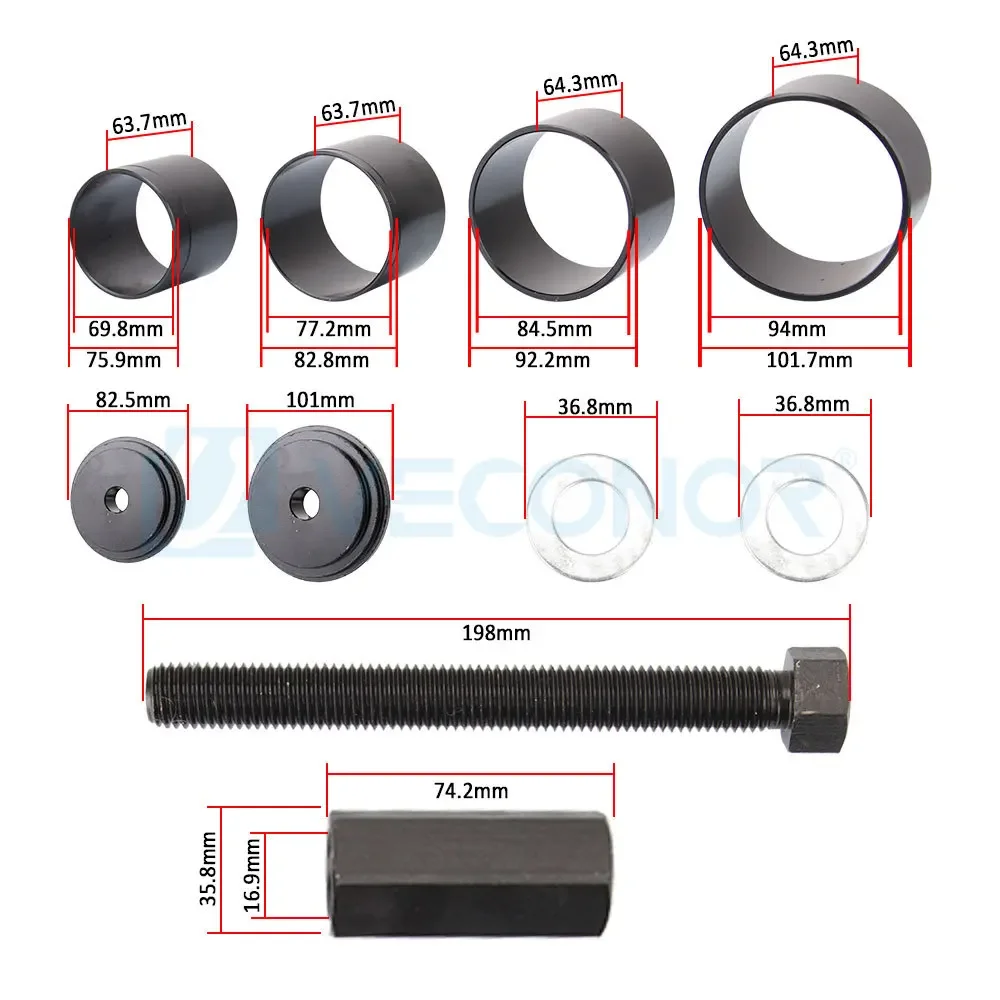 Wheel Bearing Press Kit for Front Wheel Drive Bearing Removal & Installation