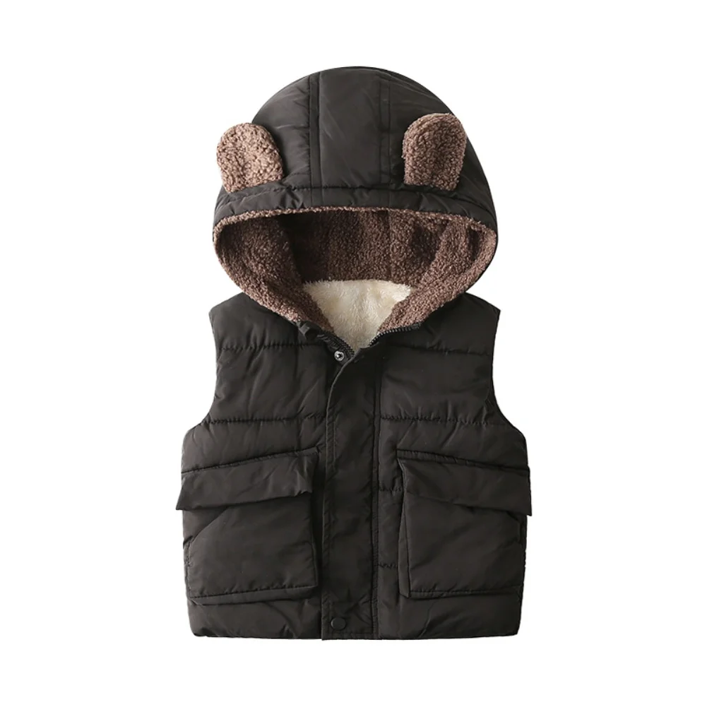 Cartoon Kids Winter Vests Hooded Warm Baby Boy Vest Cotton Padded Jacket Sleeveless Toddler Girls Autumn Waistcoat Vest 1-7Y kids vest