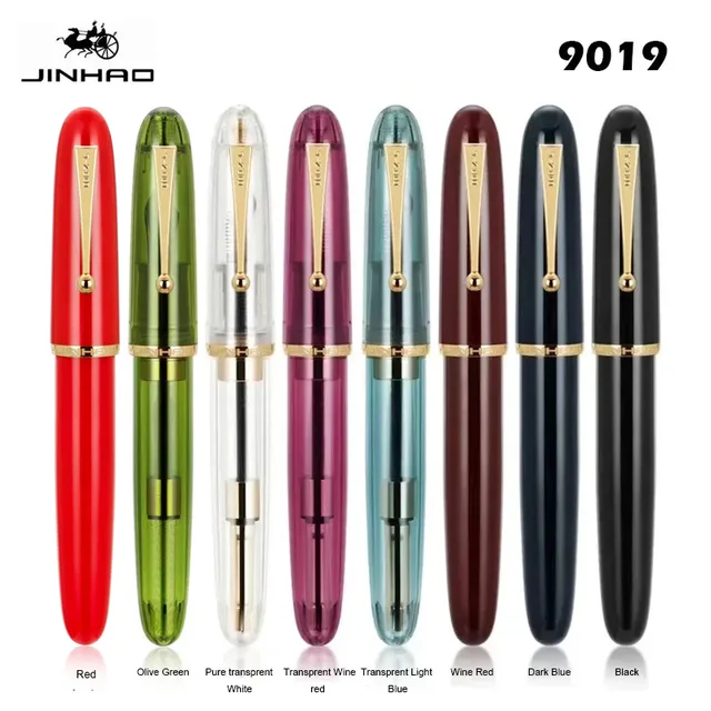JINHAO 9019 투명 컬러 송진 만년필, 스타일리시한 디자인과 편리한 사용