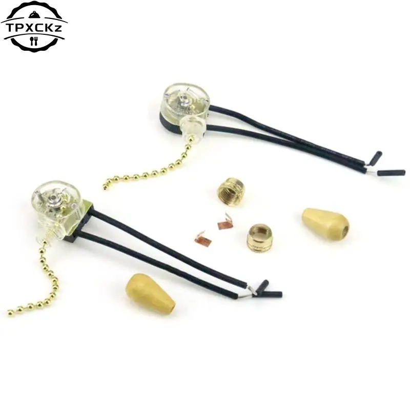 Pull Cord Switch 1Set Replacement Pull Cord Chain Switch Control Pull Cord Switch Light Universal Ceiling Fan Wall Light Bedside Lamp