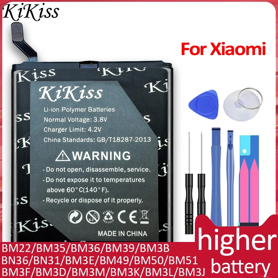 

BM3E BM3B BM3L BM22 BM36 BM39 BN31 Battery For Xiaomi Mi 9 8 SE Pro Lite 6 5 M5 mi5 5S 4C 5X CC9 4 6X MIX MAX 2 3 BM49 BM50 BM51
