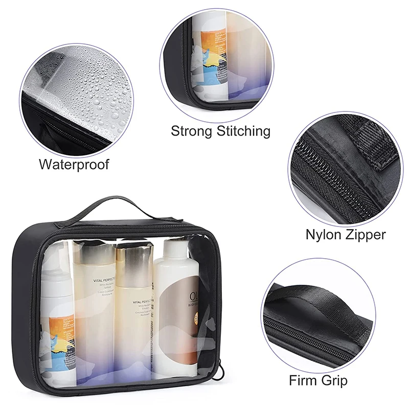 1PC Toiletries Bag Waterproof Cosmetics Bag Aviation Supplies Transparent Storage Bag Men And Women Large Capacity 4